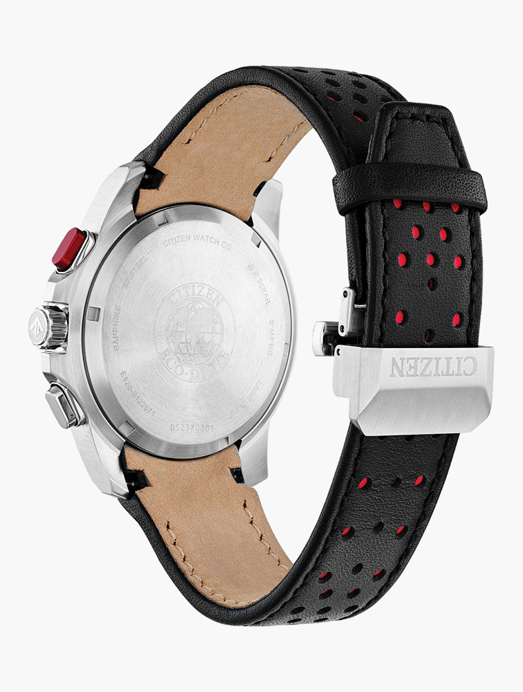 MyRunway | Shop Citizen Black Leather Chronograph Promaster MX